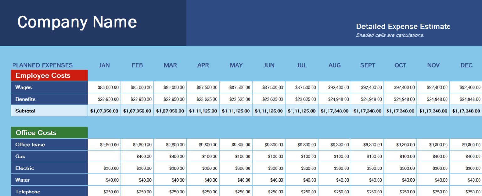 Download Business Budget Excel Template For Free