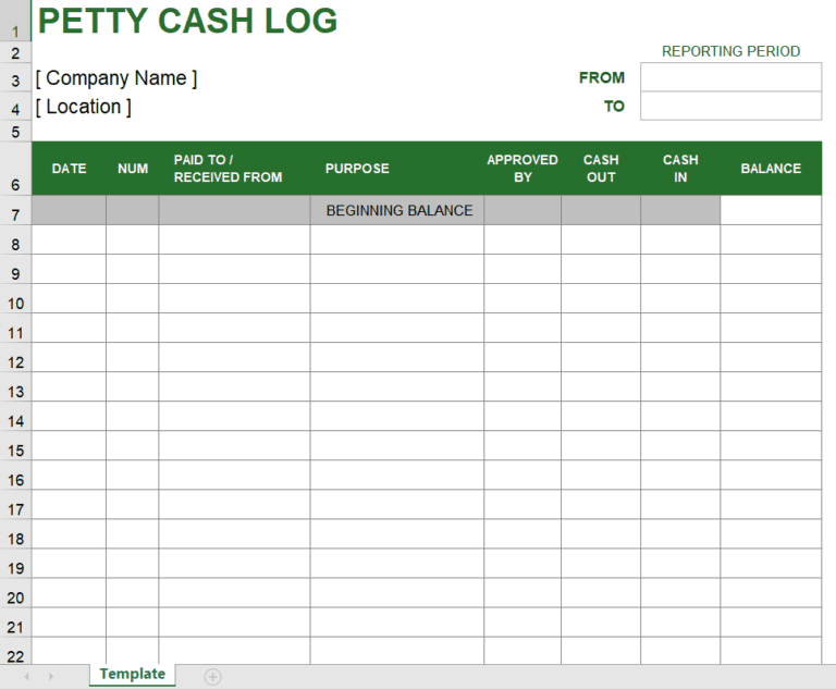 petty-cash - Excel templates