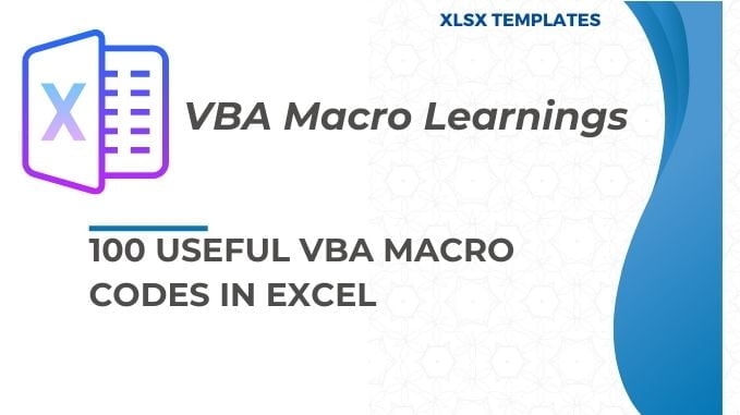 100 Useful VBA Macro Codes In Excel