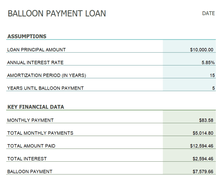 free-balloon-loan-payment-calculator-excel-template