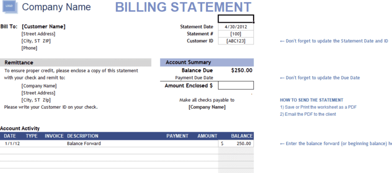 Download Billing Statement Format In Excel 2326