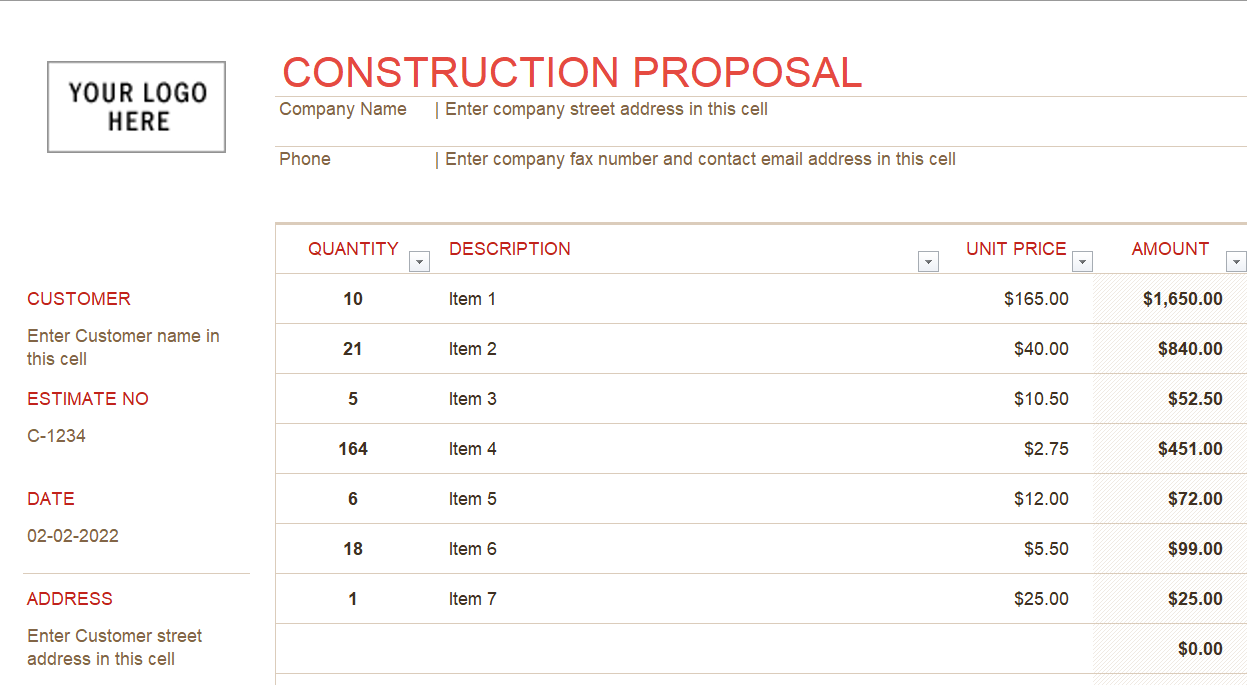 Construction-proposal