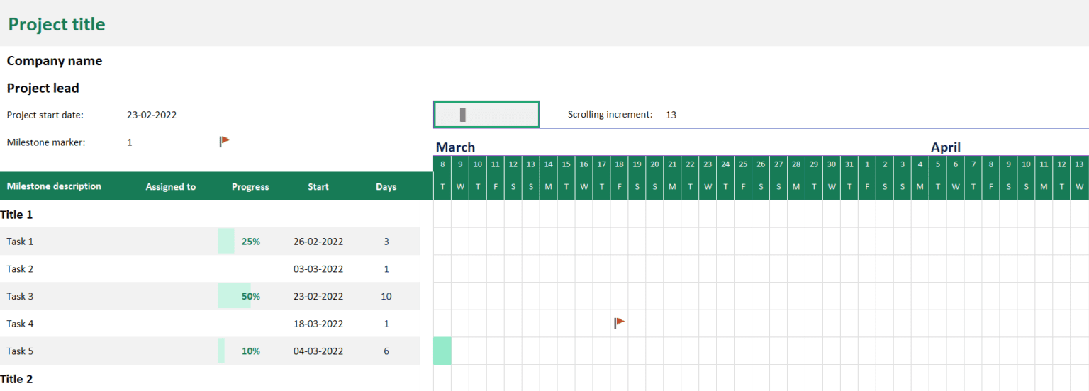 Date Tracking Gantt Chart Excel Templates 6310