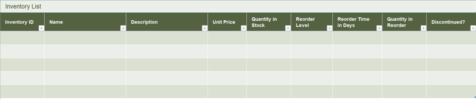 Prepare Inventory Management using our free excel template