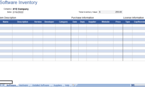 Software Inventory Tracking