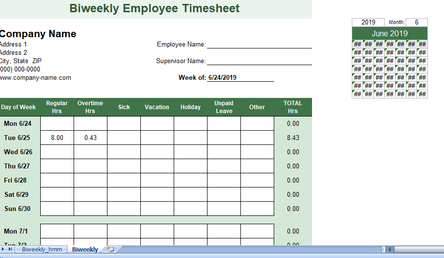 Biweekly-employee-timesheet