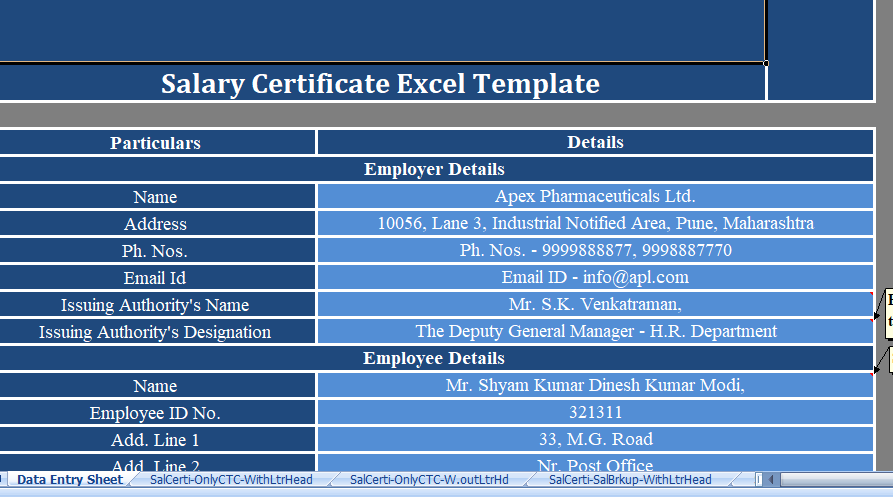 Salary-Certificate-Excel-Template