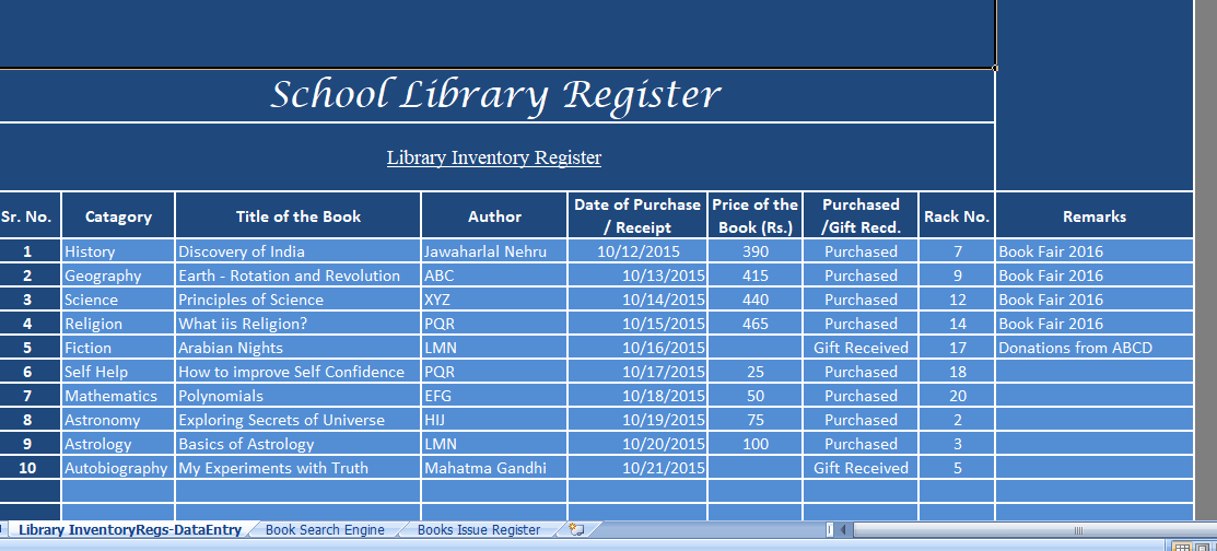 School-Library-Register-Excel-Template