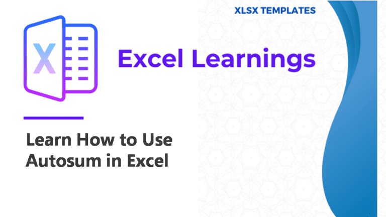 Learn shortcut for Autosum in Excel