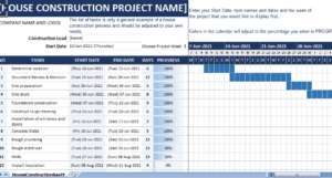 House Construction Gantt Chart - Excel templates