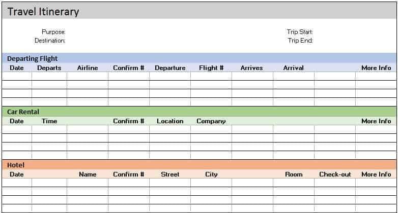 Travel Itinerary