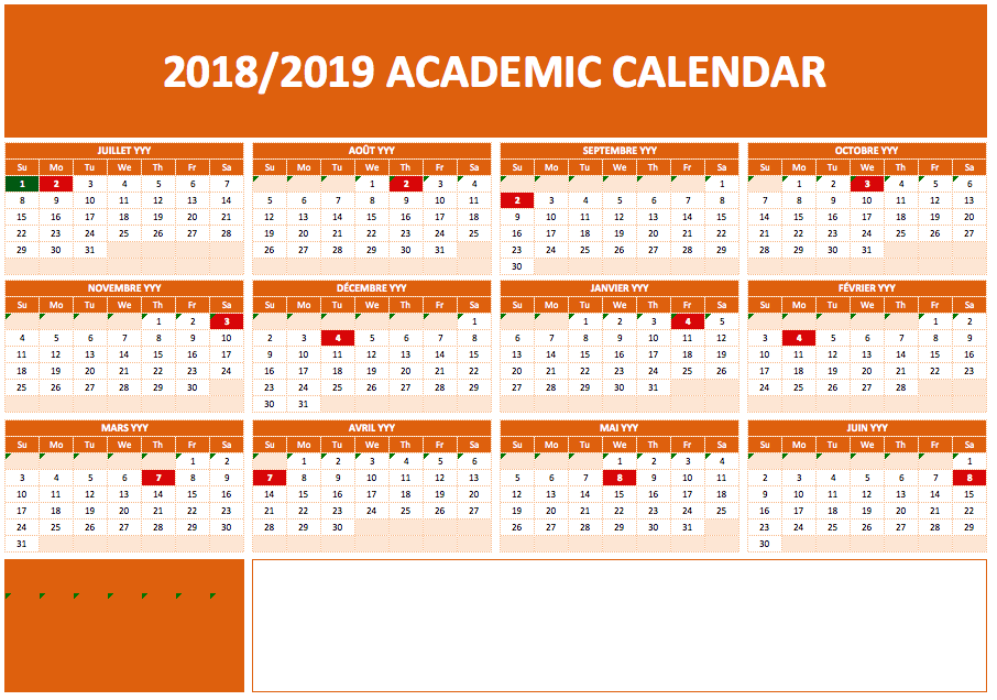 academic calendar