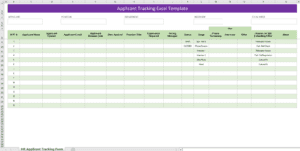 Applicant Tracking system Excel Template