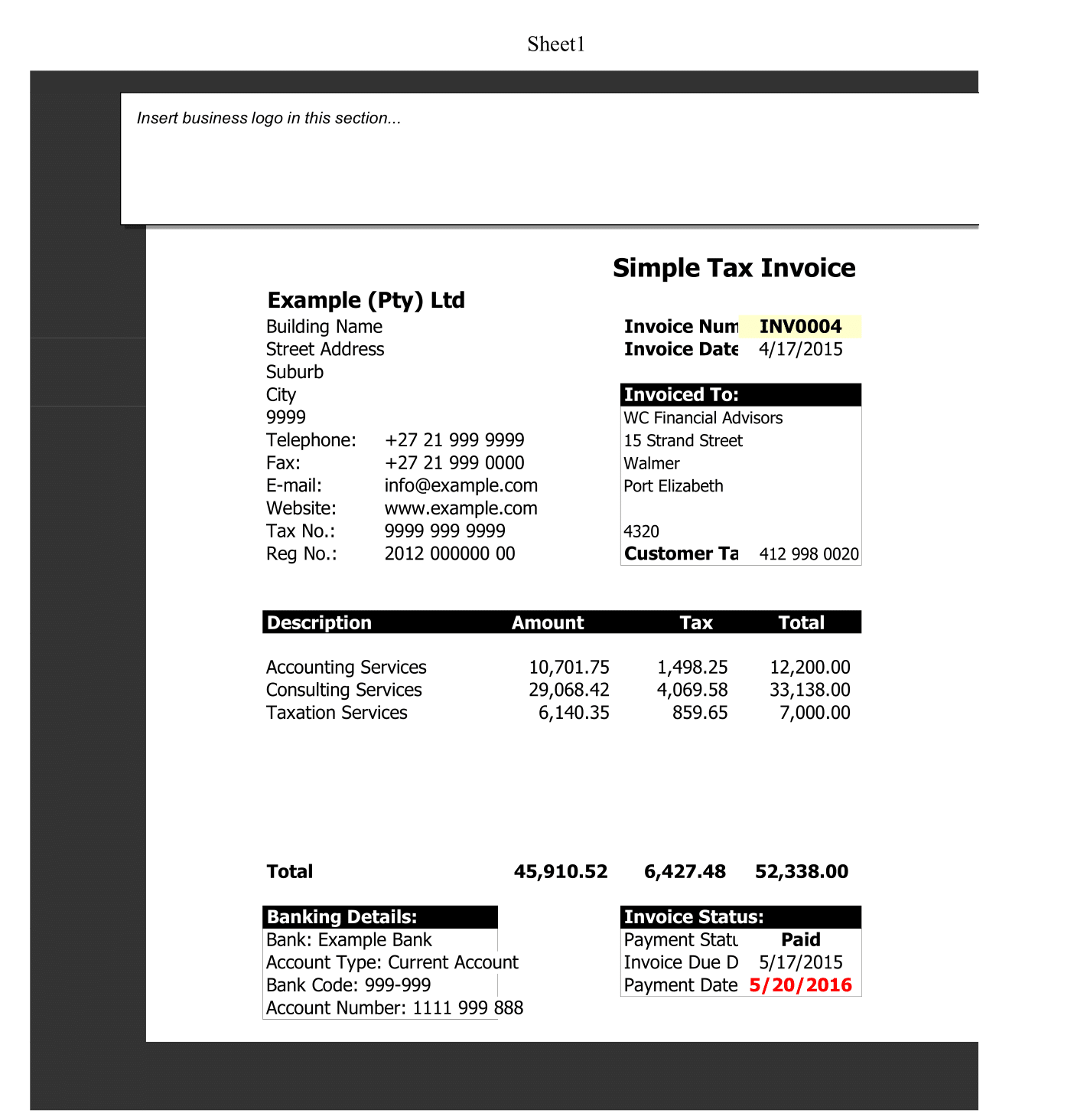 Simple Tax Invoice